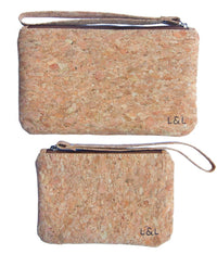 Thumbnail for LOAM & LORE Eco and Vegan Friendly Cork Clutch Set With 2 Sizes Carry Cork Bag, Natural - Loam & Lore