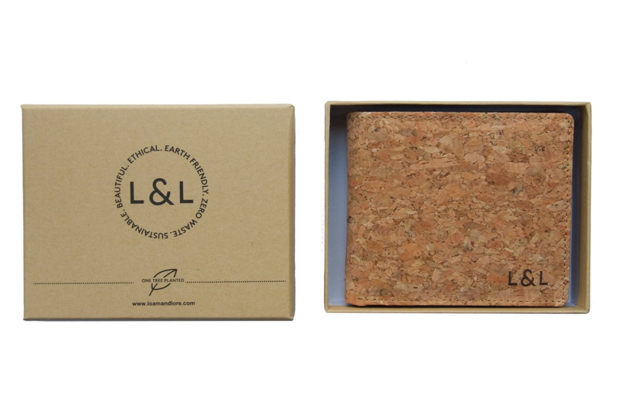 LOAM & LORE Vegan Cork Wallet, Natural - Loam & Lore