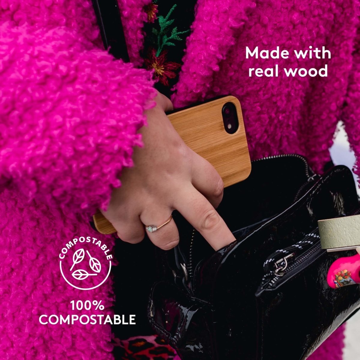 Sale - Eco Friendly Bamboo iPhone SE Case. Fits Apple iPhone SE3, SE2, 8, 7, 6 - Loam & Lore