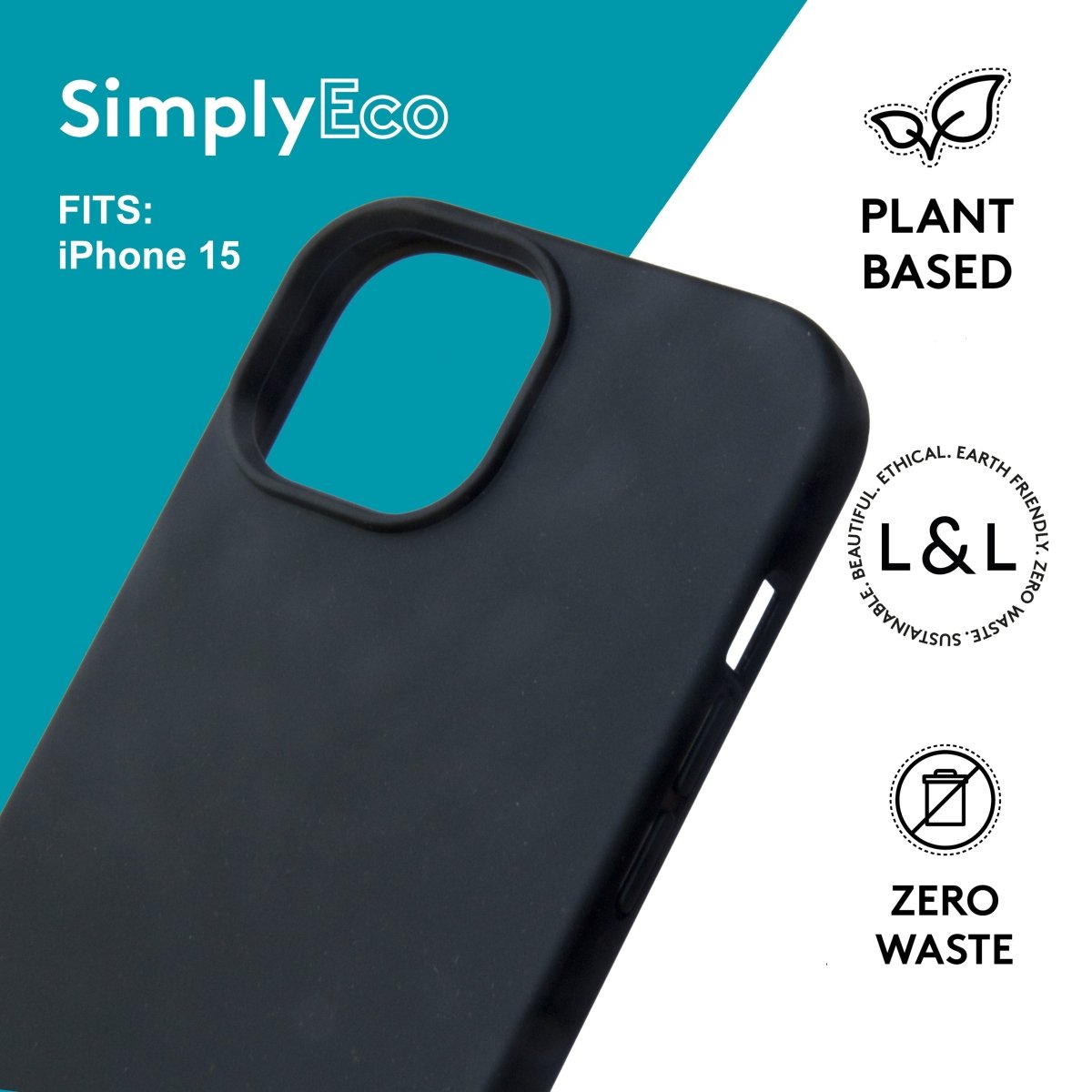 Biodegradable iPhone 15 Black - Loam & Lore