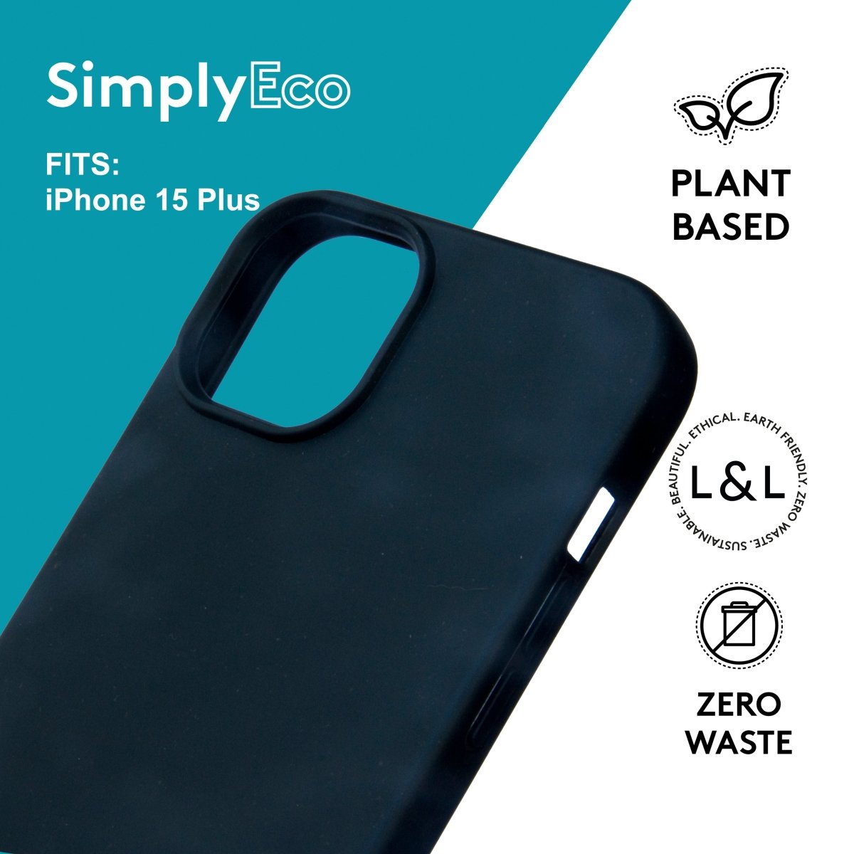 Biodegradable iPhone 15 Plus Black - Loam & Lore