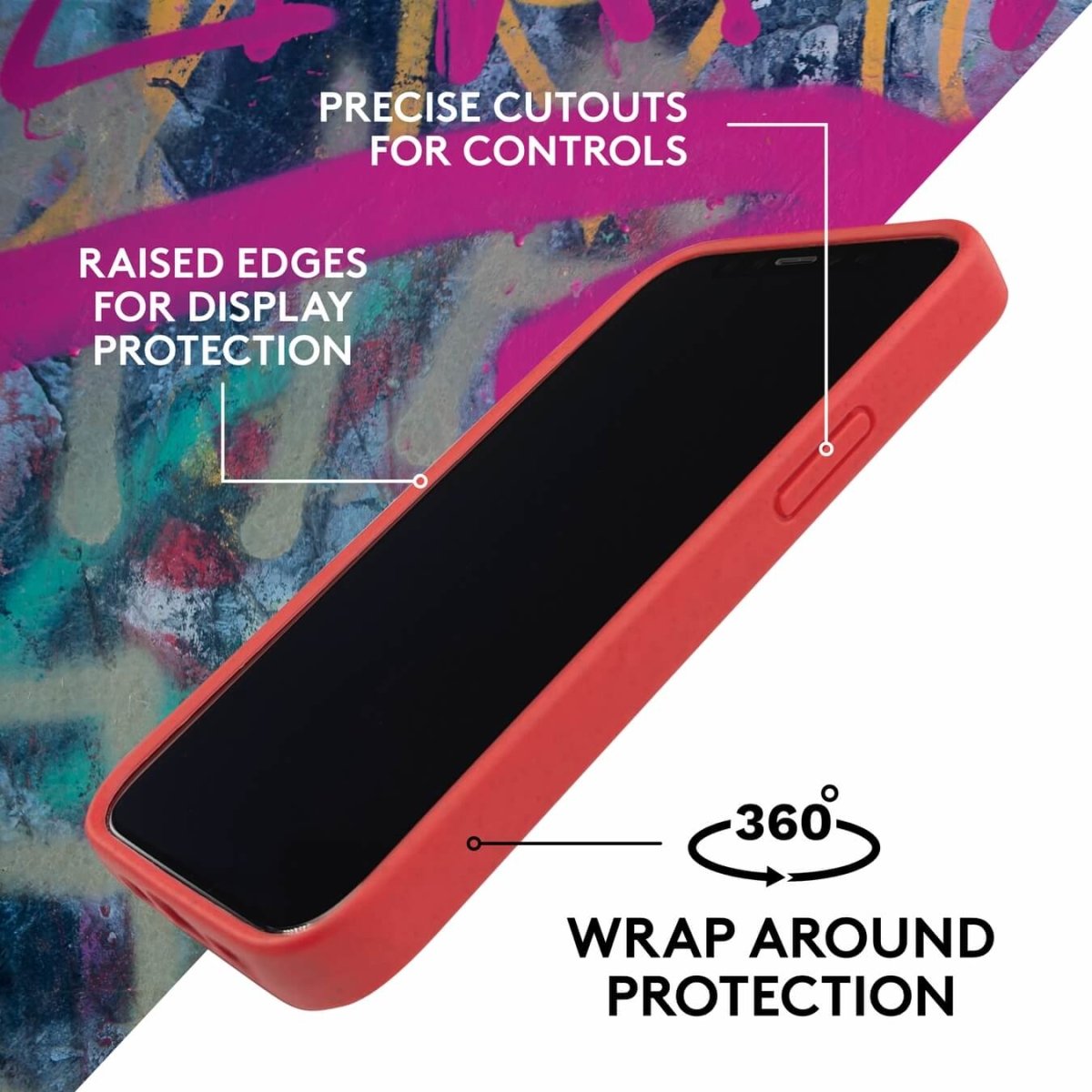 Biodegradable iPhone 12 Mini Case - Crimson Coral - Loam & Lore