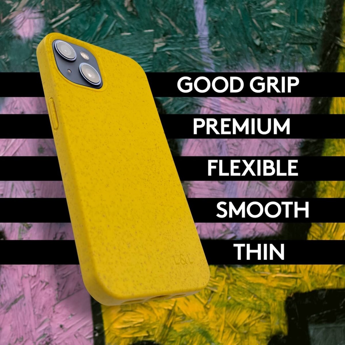 Compostable iPhone 14 Pro Max Case Yellow Designer Phone Case