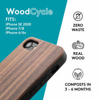 Thumbnail for Real Walnut iPhone SE 2020 Wood Phone Case with Eco-Friendly Shell - Also fits iPhone 8, Phone 7, iPhone 6 - Loam & Lore