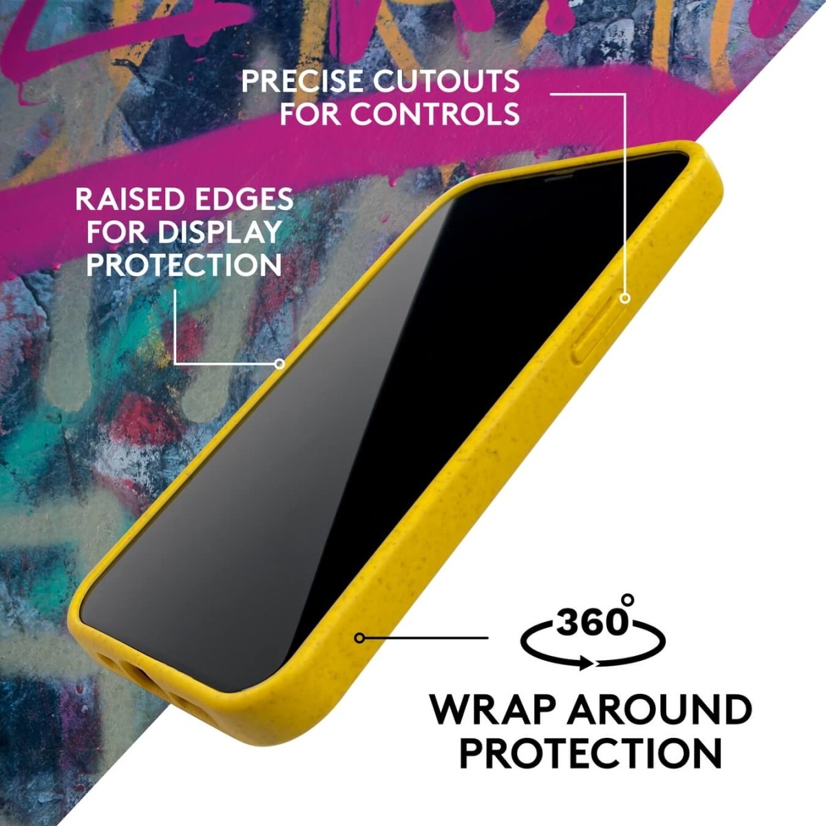 Sale - Biodegradable iPhone 13 Case - Honey bee Yellow - Loam & Lore