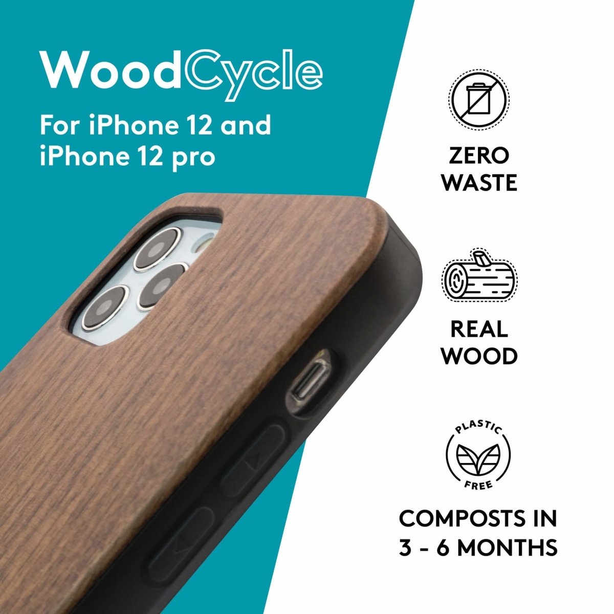 Sale - Eco Friendly American Walnut iPhone 12 / 12 Pro Case - Loam & Lore